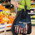 Aggressive Bass Fishing Grocery Bag with American Flag Pattern on Grunge Hex Background - Wonder Print Shop