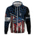 Aggressive Bass Fishing Hoodie with American Flag Pattern on Grunge Hex Background - Wonder Print Shop