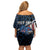 Aggressive Bass Fishing Off Shoulder Short Dress with American Flag Pattern on Grunge Hex Background - Wonder Print Shop