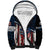 Aggressive Bass Fishing Sherpa Hoodie with American Flag Pattern on Grunge Hex Background - Wonder Print Shop