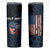 Aggressive Bass Fishing Skinny Tumbler with American Flag Pattern on Grunge Hex Background - Wonder Print Shop