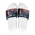 Aggressive Bass Fishing Slide Sandals with American Flag Pattern on Grunge Hex Background - Wonder Print Shop