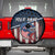 Aggressive Bass Fishing Spare Tire Cover with American Flag Pattern on Grunge Hex Background - Wonder Print Shop