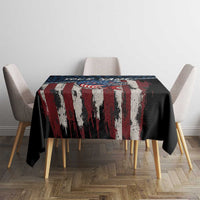 Aggressive Bass Fishing Tablecloth with American Flag Pattern on Grunge Hex Background - Wonder Print Shop