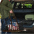 Aggressive Bass Fishing Travel Bag with American Flag Pattern on Grunge Hex Background - Wonder Print Shop
