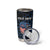 Aggressive Bass Fishing Tumbler Cup with American Flag Pattern on Grunge Hex Background - Wonder Print Shop