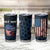 Aggressive Bass Fishing Tumbler Cup with American Flag Pattern on Grunge Hex Background - Wonder Print Shop