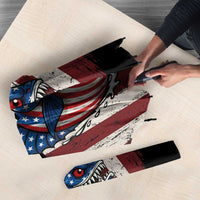Aggressive Bass Fishing Umbrella with American Flag Pattern on Grunge Hex Background - Wonder Print Shop