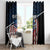 Aggressive Bass Fishing Window Curtain with American Flag Pattern on Grunge Hex Background - Wonder Print Shop