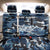 Blue Camouflage Pattern Back Car Seat Cover with Bowling Pins and Ball Graphic Design - Wonder Print Shop