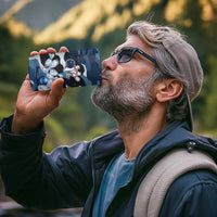 Blue Camouflage Pattern 4 in 1 Can Cooler Tumbler with Bowling Pins and Ball Graphic Design - Wonder Print Shop