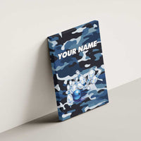 Blue Camouflage Pattern Canvas Wall Art with Bowling Pins and Ball Graphic Design - Wonder Print Shop