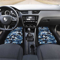 Blue Camouflage Pattern Car Mats with Bowling Pins and Ball Graphic Design - Wonder Print Shop