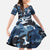 Blue Camouflage Pattern Family Matching Summer Maxi Dress and Hawaiian Shirt with Bowling Pins and Ball Graphic Design - Wonder Print Shop