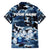 Blue Camouflage Pattern Family Matching Summer Maxi Dress and Hawaiian Shirt with Bowling Pins and Ball Graphic Design - Wonder Print Shop