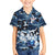 Blue Camouflage Pattern Family Matching Summer Maxi Dress and Hawaiian Shirt with Bowling Pins and Ball Graphic Design - Wonder Print Shop