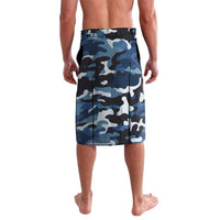 Blue Camouflage Pattern Lavalava with Bowling Pins and Ball Graphic Design - Wonder Print Shop