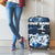 Blue Camouflage Pattern Luggage Cover with Bowling Pins and Ball Graphic Design - Wonder Print Shop