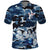 Blue Camouflage Pattern Polo Shirt with Bowling Pins and Ball Graphic Design - Wonder Print Shop