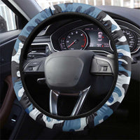 Blue Camouflage Pattern Steering Wheel Cover with Bowling Pins and Ball Graphic Design - Wonder Print Shop