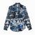 Blue Camouflage Pattern Women Casual Shirt with Bowling Pins and Ball Graphic Design - Wonder Print Shop