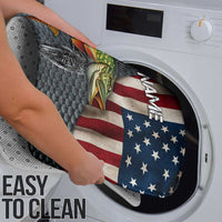 Pike Fishing Bathroom Set with American Flag and Realistic Fish Scale Texture Design - Wonder Print Shop