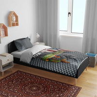 Pike Fishing Bedding Set with American Flag and Realistic Fish Scale Texture Design - Wonder Print Shop
