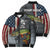 Pike Fishing Bomber Puffer Jacket with American Flag and Realistic Fish Scale Texture Design - Wonder Print Shop