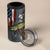 Pike Fishing 4 in 1 Can Cooler Tumbler with American Flag and Realistic Fish Scale Texture Design - Wonder Print Shop
