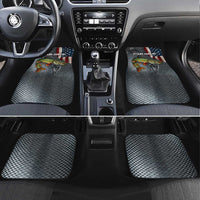 Pike Fishing Car Mats with American Flag and Realistic Fish Scale Texture Design - Wonder Print Shop
