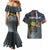Pike Fishing Couples Matching Mermaid Dress and Hawaiian Shirt with American Flag and Realistic Fish Scale Texture Design - Wonder Print Shop