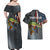 Pike Fishing Couples Matching Off Shoulder Maxi Dress and Hawaiian Shirt with American Flag and Realistic Fish Scale Texture Design - Wonder Print Shop