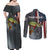 Pike Fishing Couples Matching Off Shoulder Maxi Dress and Long Sleeve Button Shirt with American Flag and Realistic Fish Scale Texture Design - Wonder Print Shop