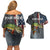 Pike Fishing Couples Matching Off Shoulder Short Dress and Hawaiian Shirt with American Flag and Realistic Fish Scale Texture Design - Wonder Print Shop