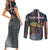 Pike Fishing Couples Matching Short Sleeve Bodycon Dress and Long Sleeve Button Shirt with American Flag and Realistic Fish Scale Texture Design - Wonder Print Shop