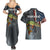 Pike Fishing Couples Matching Summer Maxi Dress and Hawaiian Shirt with American Flag and Realistic Fish Scale Texture Design - Wonder Print Shop