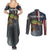 Pike Fishing Couples Matching Summer Maxi Dress and Long Sleeve Button Shirt with American Flag and Realistic Fish Scale Texture Design - Wonder Print Shop