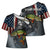 Pike Fishing Cross Shoulder Shirt with American Flag and Realistic Fish Scale Texture Design - Wonder Print Shop