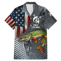 Pike Fishing Family Matching Mermaid Dress and Hawaiian Shirt with American Flag and Realistic Fish Scale Texture Design - Wonder Print Shop
