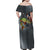 Pike Fishing Family Matching Off Shoulder Maxi Dress and Hawaiian Shirt with American Flag and Realistic Fish Scale Texture Design - Wonder Print Shop