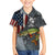 Pike Fishing Family Matching Off Shoulder Maxi Dress and Hawaiian Shirt with American Flag and Realistic Fish Scale Texture Design - Wonder Print Shop