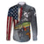 Pike Fishing Family Matching Puletasi and Hawaiian Shirt with American Flag and Realistic Fish Scale Texture Design - Wonder Print Shop