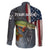 Pike Fishing Family Matching Puletasi and Hawaiian Shirt with American Flag and Realistic Fish Scale Texture Design - Wonder Print Shop