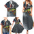 Pike Fishing Family Matching Summer Maxi Dress and Hawaiian Shirt with American Flag and Realistic Fish Scale Texture Design - Wonder Print Shop