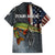 Pike Fishing Family Matching Summer Maxi Dress and Hawaiian Shirt with American Flag and Realistic Fish Scale Texture Design - Wonder Print Shop