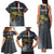 Pike Fishing Family Matching Tank Maxi Dress and Hawaiian Shirt with American Flag and Realistic Fish Scale Texture Design - Wonder Print Shop