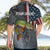 Pike Fishing Hawaiian Shirt with American Flag and Realistic Fish Scale Texture Design - Wonder Print Shop