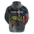 Pike Fishing Hoodie with American Flag and Realistic Fish Scale Texture Design - Wonder Print Shop