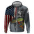 Pike Fishing Hoodie with American Flag and Realistic Fish Scale Texture Design - Wonder Print Shop