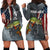 Pike Fishing Hoodie Dress with American Flag and Realistic Fish Scale Texture Design - Wonder Print Shop